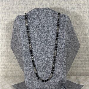 Elegant Black Beaded Necklace